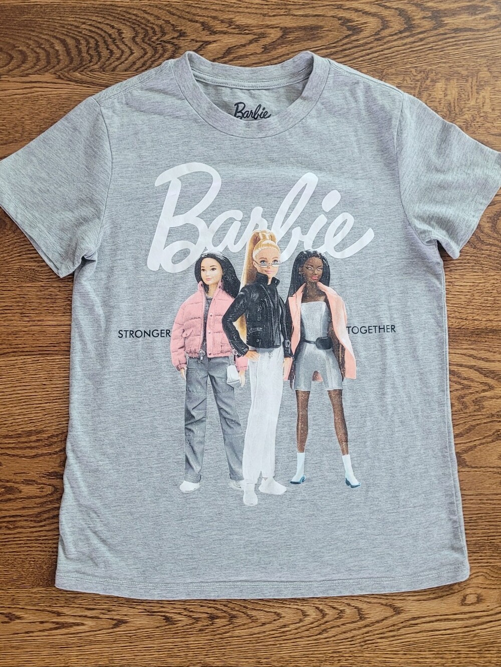 Barbie "Stronger Together" Gray Tee